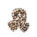  Leopard Furry Keyhole Scarf : Ivory