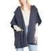  Hooded Cape Poncho : Denim