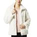  Harper Faux Fur Zip Up Coat : Cream