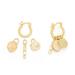  Interchangeable Charm Earring : Rose Quartz/Love/Gold