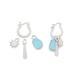  Interchangeable Charm Earring : Turquoise/Sky/Silver