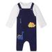  Jacquard Knit Baby Overall/Bodysuit Set : Dinosaur/Navy Blue