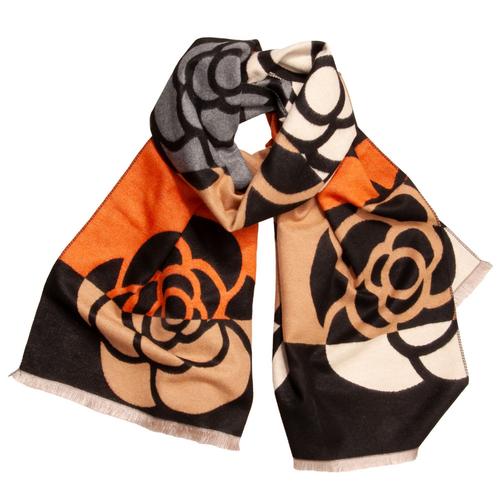 Reversible Cashmere Scarf: Rose/Orange