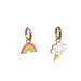  Cloisonné Dangle Earrings : Rainbow/Cloud